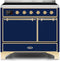 ILVE 40-Inch Majestic II induction Range with 6 Elements - Dual Oven - TFT Control Display in Blue (UMDI10QNS3MBG)