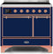 ILVE 40-Inch Majestic II induction Range with 6 Elements - Dual Oven - TFT Control Display in Blue (UMDI10QNS3MBP)