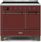 ILVE 40-Inch Majestic II induction Range with 6 Elements - Dual Oven - TFT Control Display in Burgundy (UMDI10QNS3BUB)