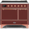 ILVE 40-Inch Majestic II induction Range with 6 Elements - Dual Oven - TFT Control Display in Burgundy (UMDI10QNS3BUP)