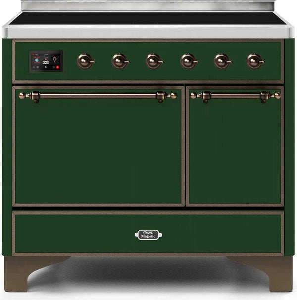 ILVE 40" Majestic II induction Range with 6 Elements - Dual Oven - TFT Control Display in Emerald Green (UMDI10QNS3EGB) Ranges ILVE 