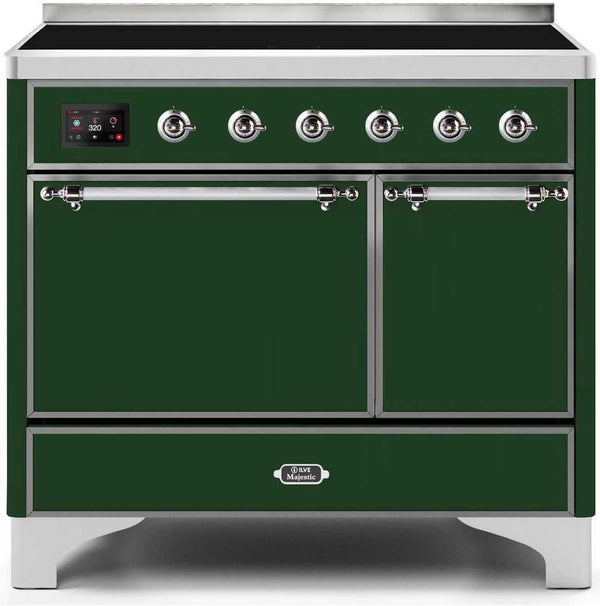 ILVE 40" Majestic II induction Range with 6 Elements - Dual Oven - TFT Control Display in Emerald Green (UMDI10QNS3EGC) Ranges ILVE 
