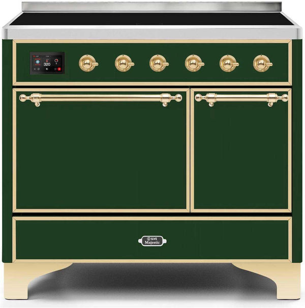 ILVE 40" Majestic II induction Range with 6 Elements - Dual Oven - TFT Control Display in Emerald Green (UMDI10QNS3EGG) Ranges ILVE 