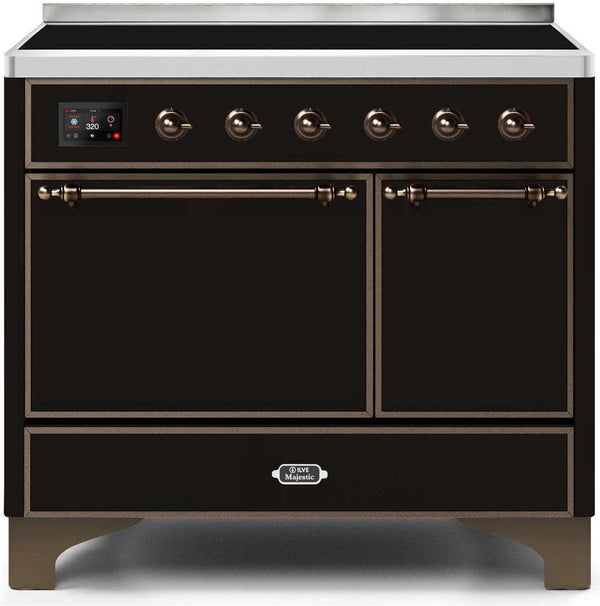 ILVE 40" Majestic II induction Range with 6 Elements - Dual Oven - TFT Control Display in Glossy Black (UMDI10QNS3BKB) Ranges ILVE 
