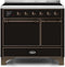 ILVE 40-Inch Majestic II induction Range with 6 Elements - Dual Oven - TFT Control Display in Glossy Black (UMDI10QNS3BKB)