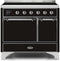 ILVE 40-Inch Majestic II induction Range with 6 Elements - Dual Oven - TFT Control Display in Glossy Black (UMDI10QNS3BKC)