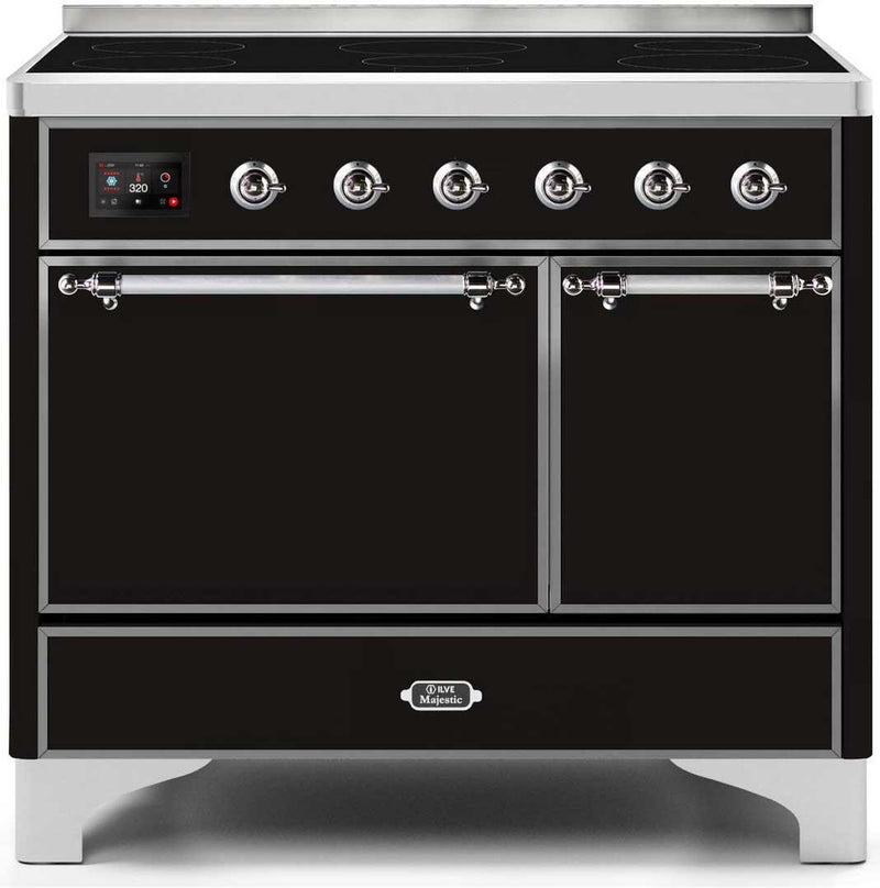 ILVE 40" Majestic II induction Range with 6 Elements - Dual Oven - TFT Control Display in Glossy Black (UMDI10QNS3BKC) Ranges ILVE 
