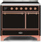 ILVE 40-Inch Majestic II induction Range with 6 Elements - Dual Oven - TFT Control Display in Glossy Black (UMDI10QNS3BKP)