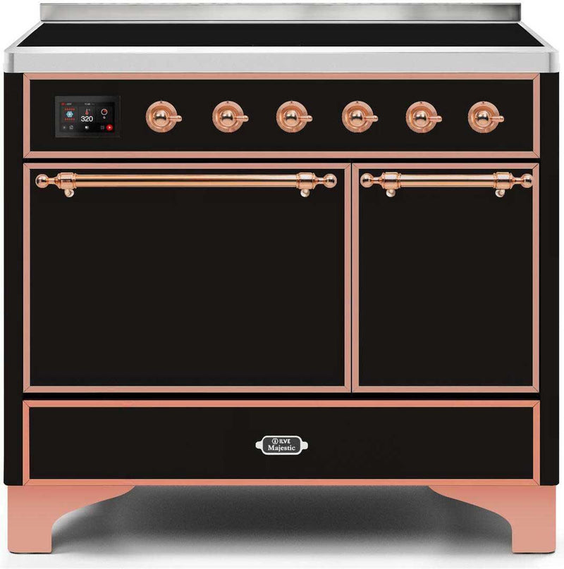 ILVE 40" Majestic II induction Range with 6 Elements - Dual Oven - TFT Control Display in Glossy Black (UMDI10QNS3BKP) Ranges ILVE 