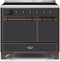 ILVE 40-Inch Majestic II induction Range with 6 Elements - Dual Oven - TFT Control Display in Matte Graphite (UMDI10QNS3MGB)