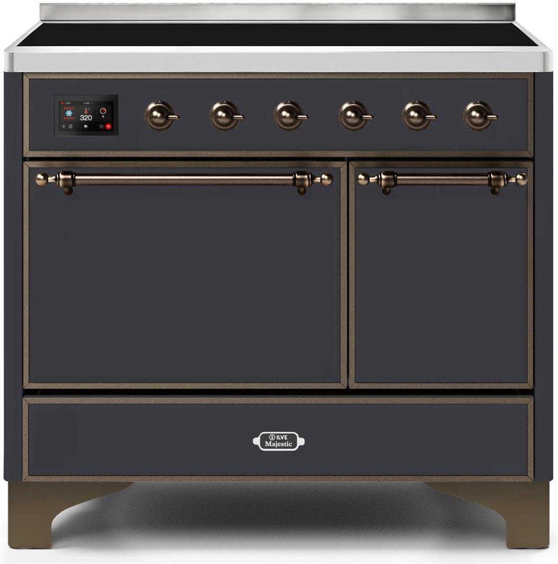 ILVE 40" Majestic II induction Range with 6 Elements - Dual Oven - TFT Control Display in Matte Graphite (UMDI10QNS3MGB) Ranges ILVE 