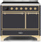 ILVE 40-Inch Majestic II induction Range with 6 Elements - Dual Oven - TFT Control Display in Matte Graphite (UMDI10QNS3MGG)