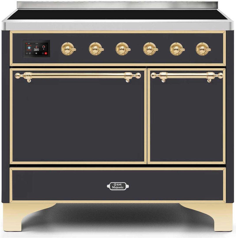 ILVE 40 Majestic II Induction Range with 6 Elements - Dual Oven - TFT Control Display in Matte Graphite (UMDI10QNS3MGP)