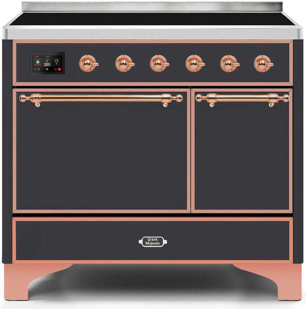 ILVE 40" Majestic II induction Range with 6 Elements - Dual Oven - TFT Control Display in Matte Graphite (UMDI10QNS3MGP) Ranges ILVE 
