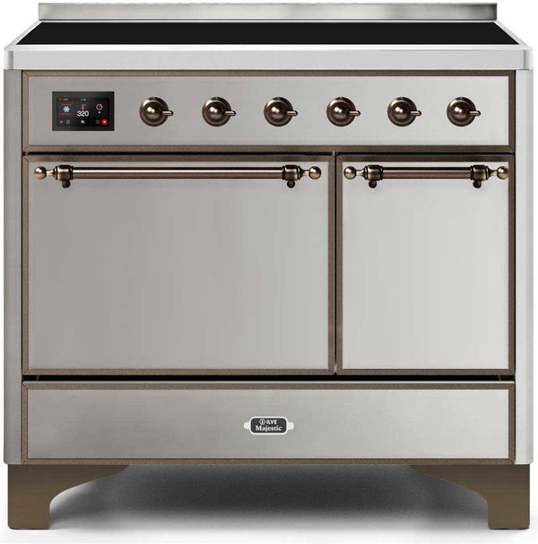 ILVE 40" Majestic II induction Range with 6 Elements - Dual Oven - TFT Control Display in Stainless Steel (UMDI10QNS3SSB) Ranges ILVE 