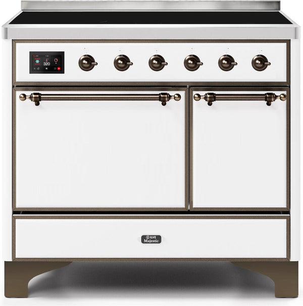 ILVE 40" Majestic II induction Range with 6 Elements - Dual Oven - TFT Control Display in White (UMDI10QNS3WHB) Ranges ILVE 
