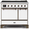 ILVE 40-Inch Majestic II induction Range with 6 Elements - Dual Oven - TFT Control Display in White (UMDI10QNS3WHB)