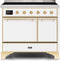 ILVE 40-Inch Majestic II induction Range with 6 Elements - Dual Oven - TFT Control Display in White (UMDI10QNS3WHG)