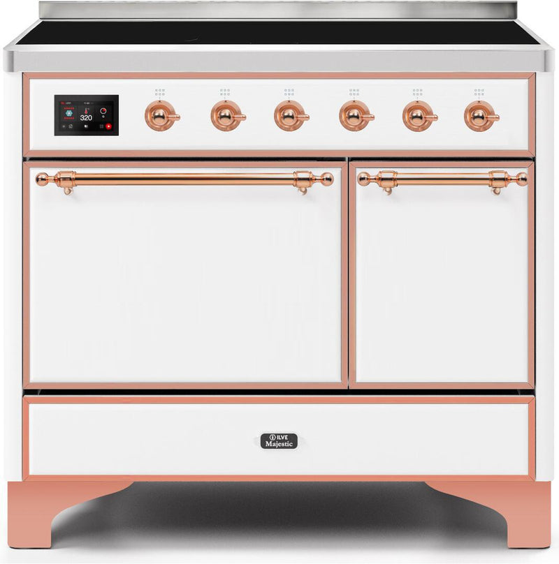 ILVE 40" Majestic II induction Range with 6 Elements - Dual Oven - TFT Control Display in White (UMDI10QNS3WHP) Ranges ILVE 