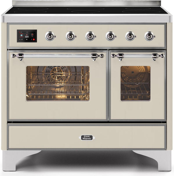 ILVE 40" Majestic II induction Range with6 Elements - 3.82 cu. ft. Oven - Chrome Trim in Antique White (UMDI10NS3AWC) Ranges ILVE 