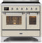 ILVE 40-Inch Majestic II induction Range with6 Elements - 3.82 cu. ft. Oven - Chrome Trim in Antique White (UMDI10NS3AWC)