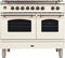 ILVE 40-Inch Nostalgie - Dual Fuel Range with 5 Sealed Brass Burners - 3.55 cu. ft. Oven - Griddle with Bronze Trim in Antique White (UPDN100FDMPAY)