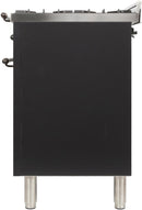 ILVE 40" Nostalgie - Dual Fuel Range with 5 Sealed Brass Burners - 3.55 cu. ft. Oven - Griddle with Bronze Trim in Matte Graphite (UPDN100FDMPMY) Ranges ILVE 