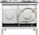 ILVE 40" Nostalgie - Dual Fuel Range with 5 Sealed Brass Burners - 3.55 cu. ft. Oven - Griddle with Chrome Trim in White (UPDN100FDMPBX) Ranges ILVE 