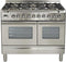 ILVE 40-Inch Professional Plus - Dual Fuel Range with 2 Ovens - 6 Sealed Burners - 4 cu. ft. Oven in Stainless Steel (UPDW1006DMPI)