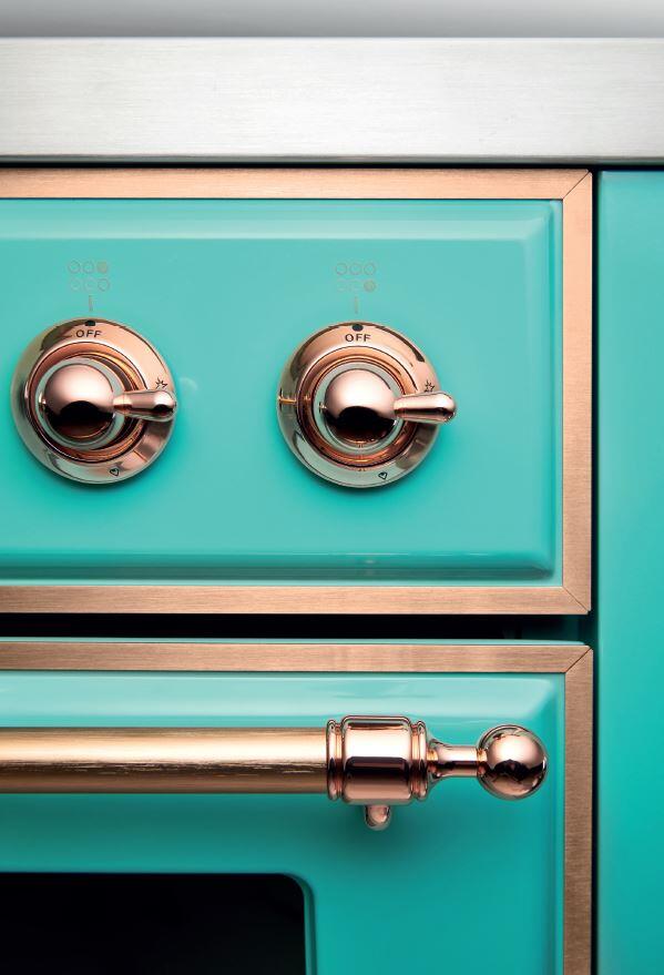 ILVE 48" Majestic II Dual Fuel Range with 8 Burners and Griddle - 5.02 cu. ft. Oven - Brass Trim in Custom RAL Color (UM12FDNS3RALG) Ranges ILVE 