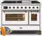 ILVE 48-Inch Majestic II Dual Fuel Range with 8 Burners and Griddle - 5.02 cu. ft. Oven - Bronze Trim in Custom RAL Color (UM12FDNS3RALB)