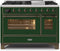 ILVE 48-Inch Majestic II Dual Fuel Range with 8 Burners and Griddle - 5.02 cu. ft. Oven - Bronze Trim in Emerald Green (UM12FDNS3EGB)