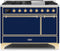 ILVE 48-Inch Majestic II Dual Fuel Range with 8 Sealed Brass Burners and Griddle - 5.62 cu. ft. Oven - Brass (UM12FDQNS3MBG)