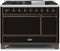 ILVE 48-Inch Majestic II Dual Fuel Range with 8 Sealed Brass Burners and Griddle - 5.62 cu. ft. Oven - Bronze (UM12FDQNS3BKB)