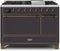ILVE 48-Inch Majestic II Dual Fuel Range with 8 Sealed Brass Burners and Griddle - 5.62 cu. ft. Oven - Bronze (UM12FDQNS3MGB)