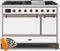 ILVE 48-Inch Majestic II Dual Fuel Range with 8 Sealed Brass Burners and Griddle - 5.62 cu. ft. Oven - Bronze (UM12FDQNS3RALB)
