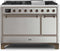 ILVE 48-Inch Majestic II Dual Fuel Range with 8 Sealed Brass Burners and Griddle - 5.62 cu. ft. Oven - Bronze (UM12FDQNS3SSB)
