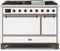 ILVE 48-Inch Majestic II Dual Fuel Range with 8 Sealed Brass Burners and Griddle - 5.62 cu. ft. Oven - Bronze (UM12FDQNS3WHB)