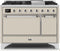 ILVE 48-Inch Majestic II Dual Fuel Range with 8 Sealed Brass Burners and Griddle - 5.62 cu. ft. Oven - Chrome (UM12FDQNS3AWC)
