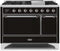 ILVE 48-Inch Majestic II Dual Fuel Range with 8 Sealed Brass Burners and Griddle - 5.62 cu. ft. Oven - Chrome (UM12FDQNS3BKC)