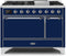 ILVE 48-Inch Majestic II Dual Fuel Range with 8 Sealed Brass Burners and Griddle - 5.62 cu. ft. Oven - Chrome (UM12FDQNS3MBC)