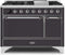ILVE 48-Inch Majestic II Dual Fuel Range with 8 Sealed Brass Burners and Griddle - 5.62 cu. ft. Oven - Chrome (UM12FDQNS3MGC)
