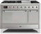 ILVE 48-Inch Majestic II Dual Fuel Range with 8 Sealed Brass Burners and Griddle - 5.62 cu. ft. Oven - Chrome (UM12FDQNS3SSC)
