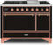 ILVE 48-Inch Majestic II Dual Fuel Range with 8 Sealed Brass Burners and Griddle - 5.62 cu. ft. Oven - Copper (UM12FDQNS3BKP)