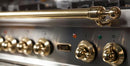 ILVE 48" Nostalgie - Dual Fuel Range with 7 Sealed Burners - 5 cu. ft. Oven - Griddle with Brass Trim in Stainless Steel (UPN120FDMPI) Ranges ILVE 