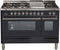 ILVE 48-Inch Professional Plus Dual Fuel Range with 7 Sealed Burners - Double Ovens - Griddle - Matte Graphite (UPW120FDMPM)