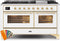ILVE 60-Inch Majestic II Dual Fuel Range with 9 Sealed Burners and Griddle - 5.8 cu. ft. Oven - Brass Trim in Custom RAL Color (UM15FDNS3RALG)