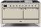 ILVE 60-Inch Majestic II Dual Fuel Range with 9 Sealed Burners - Griddle - Dual Oven - Antique White (UM15FDQNS3AWC)