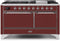 ILVE 60-Inch Majestic II Dual Fuel Range with 9 Sealed Burners - Griddle - Dual Oven - Burgundy (UM15FDQNS3BUC)
