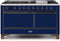 ILVE 60-Inch Majestic II Dual Fuel Range with 9 Sealed Burners - Griddle - Dual Oven - Midnight Blue (UM15FDQNS3MBB)